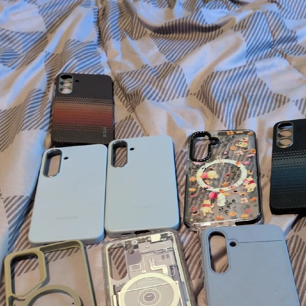 Samsung Light Blue and Clear Floral Phone Cases